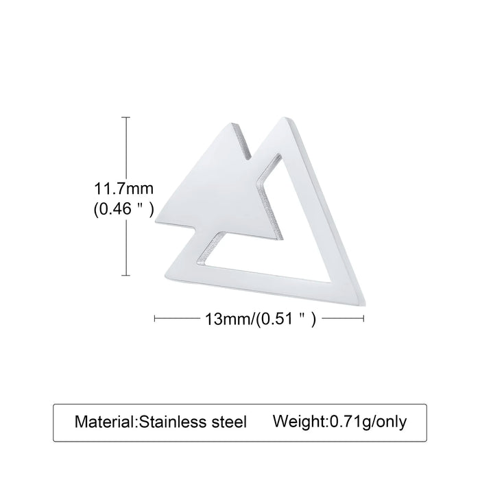 Geometric Stainless Steel Double Triangle Arrowhead Stud Earrings for Men - Minimalist and Elegant Jewelry