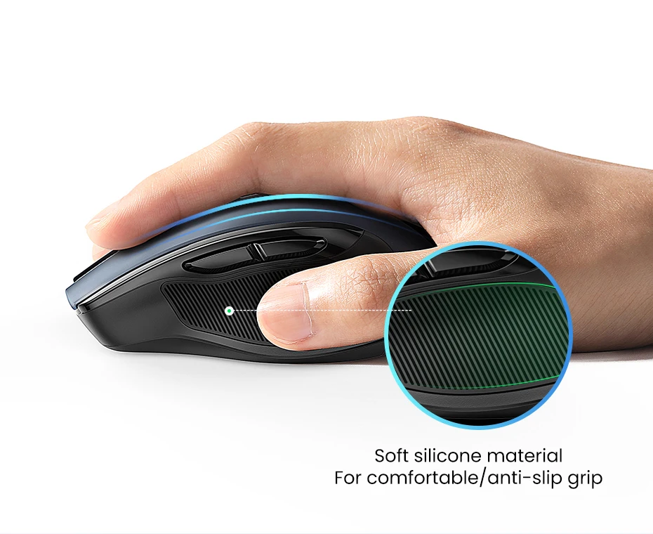 UGREEN Bluetooth 5.0 & 2.4G Wireless Mouse – 4000 DPI Ergonomic Silent 6-Button Mouse for Laptop, PC & MacBook