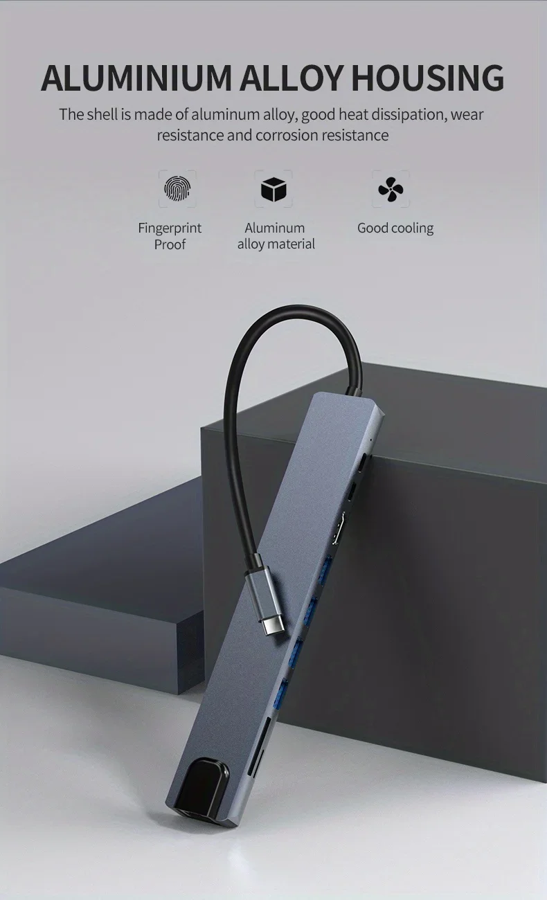 10-in-1 USB-C Hub Docking Station – 4K HDMI, RJ45 Ethernet, 100W PD Fast Charging for MacBook, iPad & USB-C Devices