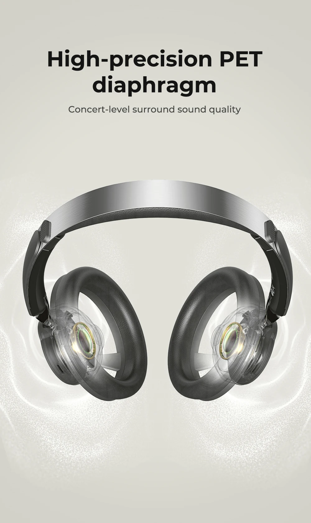 HTC HP06 Bluetooth 6.0 Wireless Open-Ear Headphones – Foldable Lightweight Airy Design, Deep Bass, Multi-Device Compatible for PC, Laptop, Phone & TV