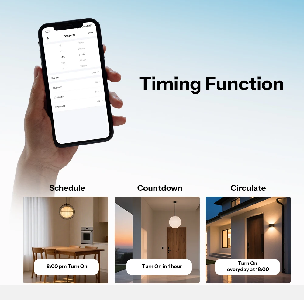 SONOFF T6 Gen2 Matter Smart Touch Wall Switch – Apple Home Compatible, Detachable Relay, Adjustable Night Light Locator, US Standard