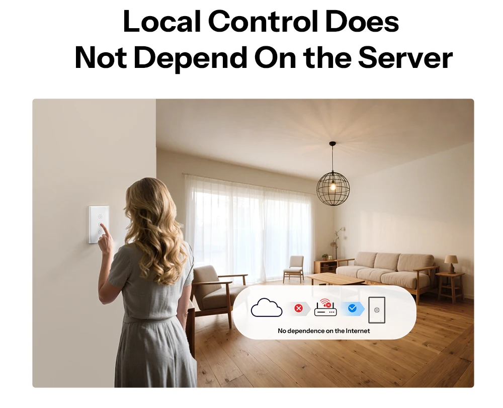 SONOFF T6 Gen2 Matter Smart Touch Wall Switch – Apple Home Compatible, Detachable Relay, Adjustable Night Light Locator, US Standard