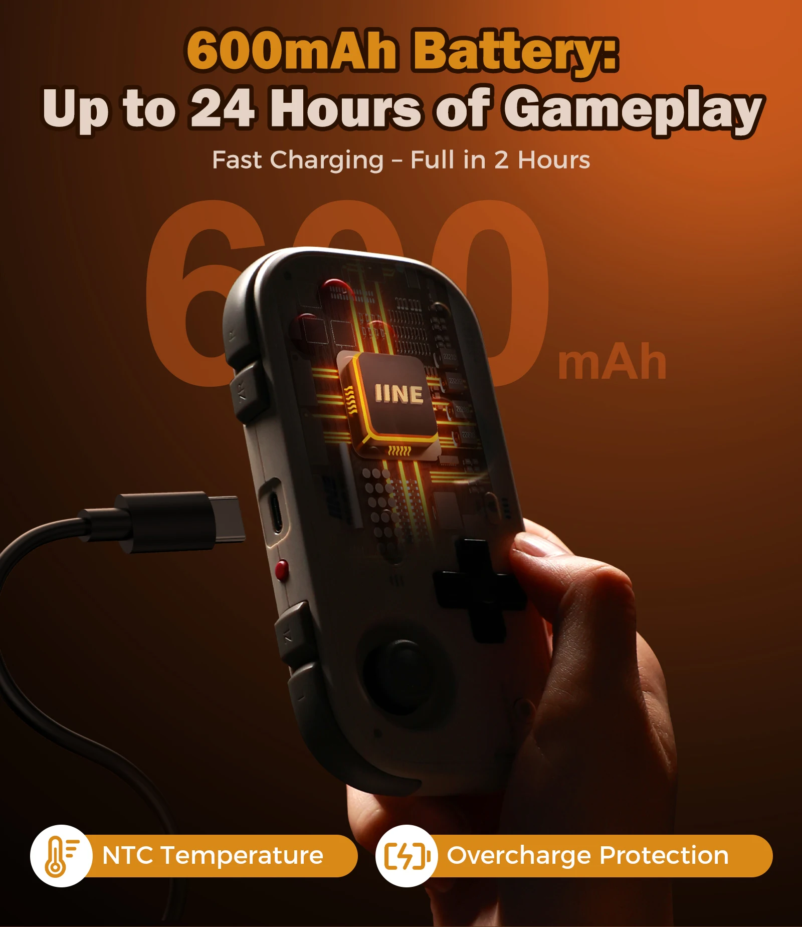 IINE Pocket Retro Game Controller,1000Hz Recessed Stick, Hall Effect Joysticks,Portable Mini Gamepad Customizable Controls