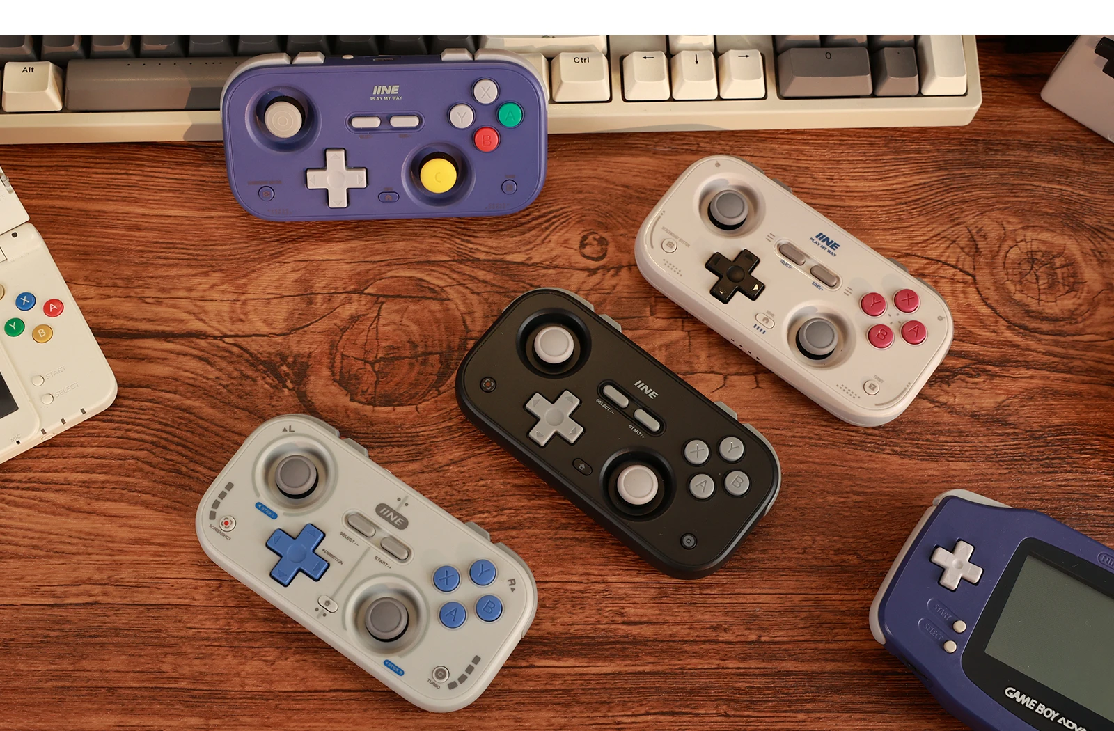IINE Pocket Retro Game Controller,1000Hz Recessed Stick, Hall Effect Joysticks,Portable Mini Gamepad Customizable Controls