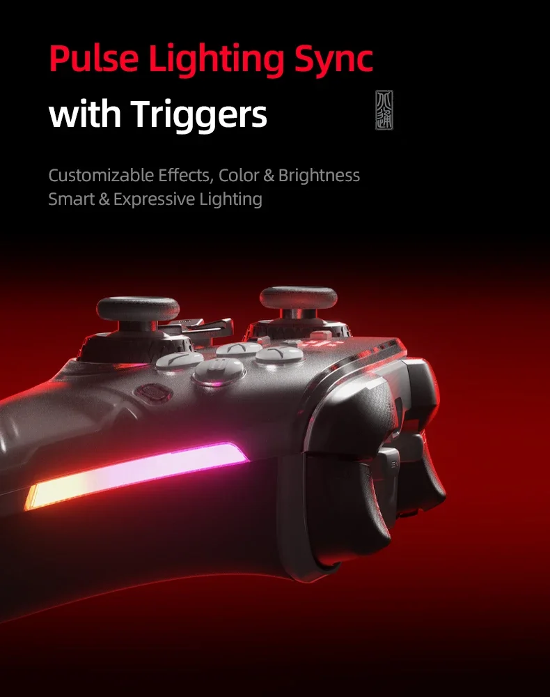 BEITONG KP70 Haptic Feedback Wireless Game Controller, Dual Auto-Sense Trigger, 6 Back Paddlesfor PC/Switch/iOS/Android/Steam