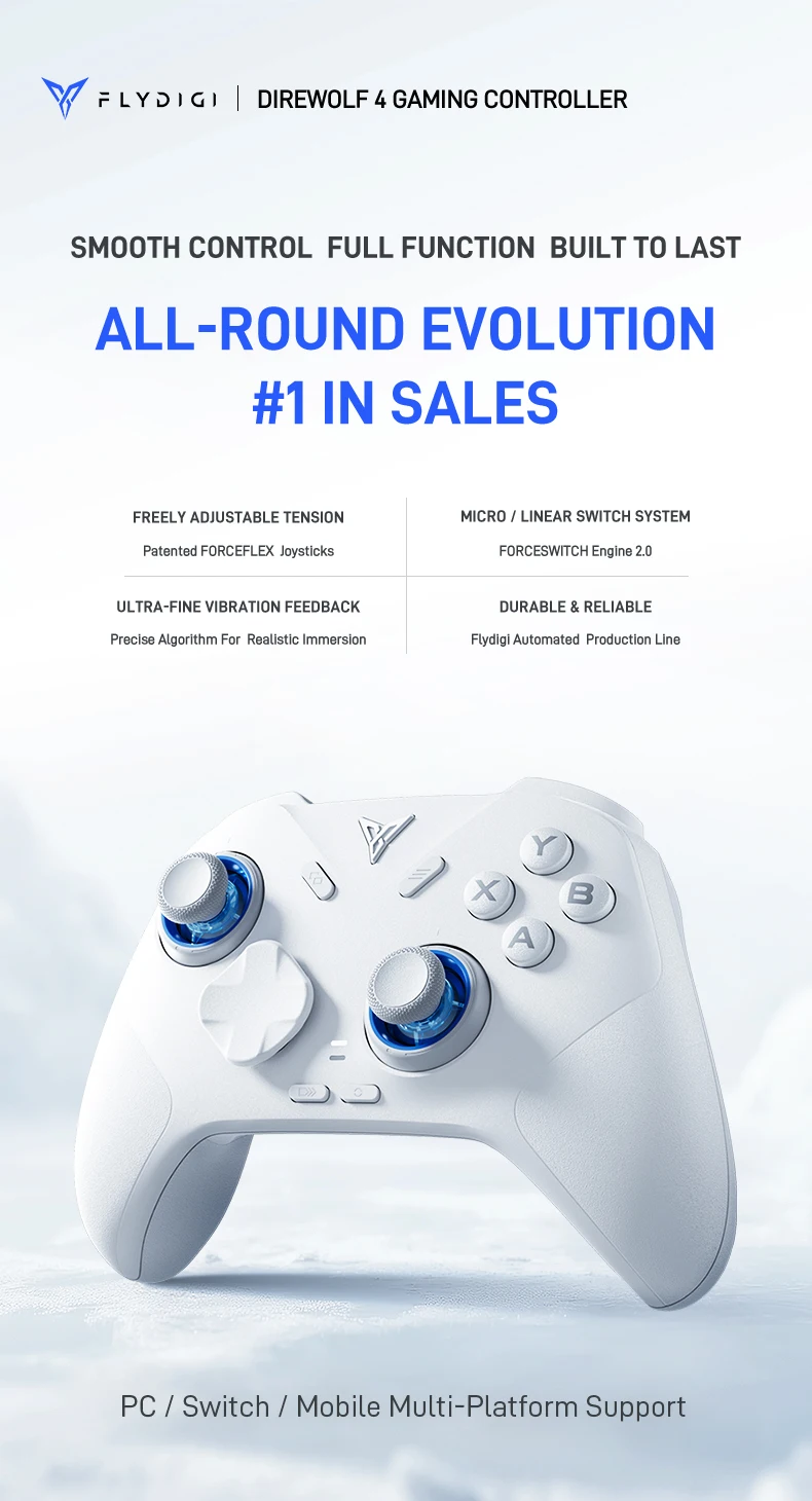 Flydigi Direwolf 4 Wireless Gaming Controller Support PC NINTENDO SWITCH Android iOS Phone 1000 hz Wired/Wireless Polling Rate