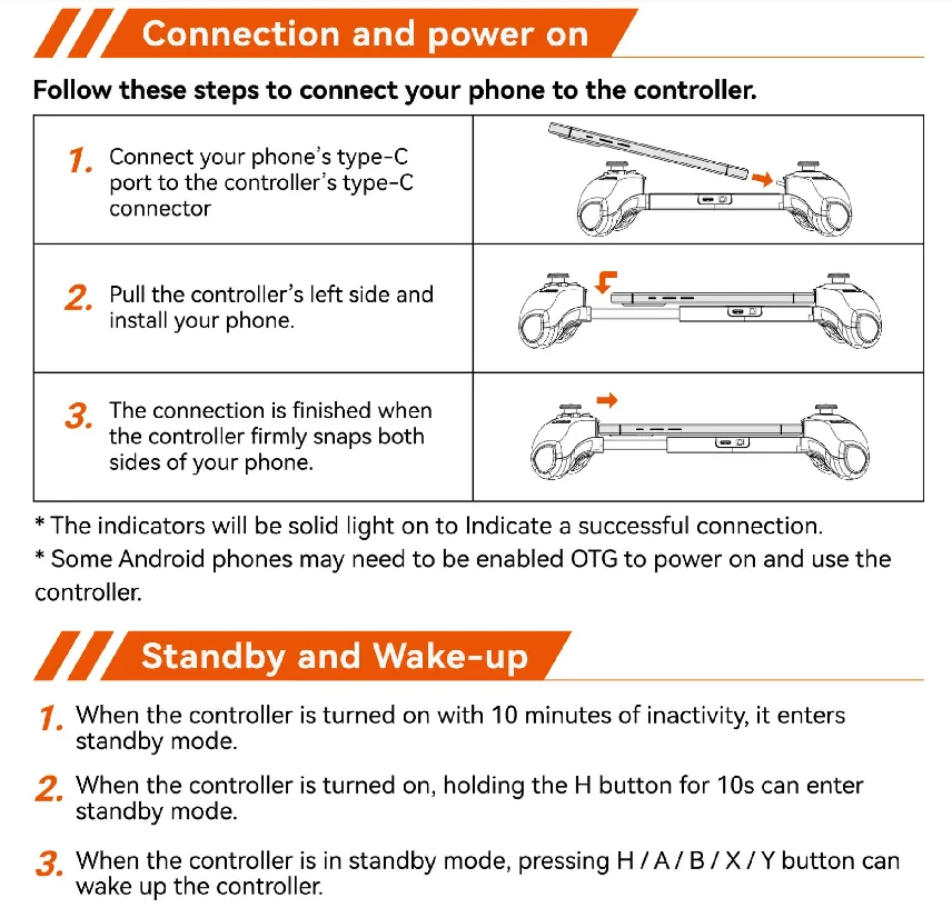 Gamwing AB01 AB02 AoBing Max Max+ Mobile Phone Game Controller Game pad Joystick Type-C Wired & BT Compatible with Android, iOS