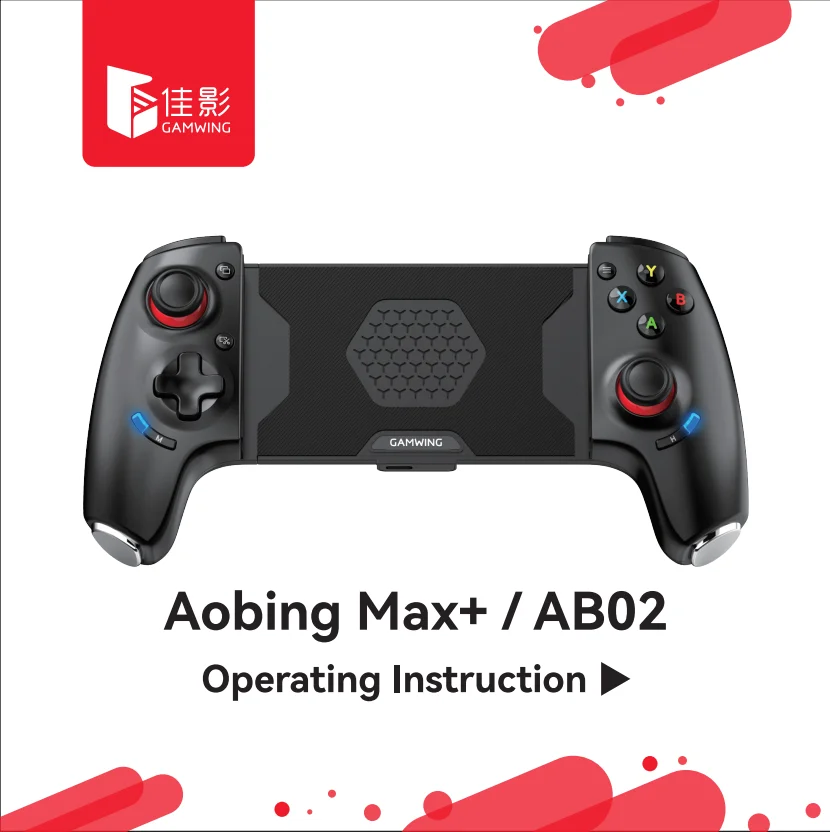 Gamwing AB01 AB02 AoBing Max Max+ Mobile Phone Game Controller Game pad Joystick Type-C Wired & BT Compatible with Android, iOS