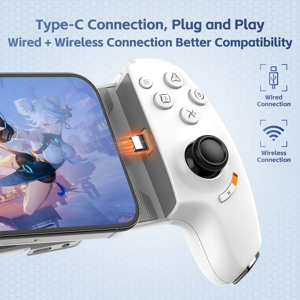 Gamwing AB01 AB02 AoBing Max Max+ Mobile Phone Game Controller Game pad Joystick Type-C Wired & BT Compatible with Android, iOS