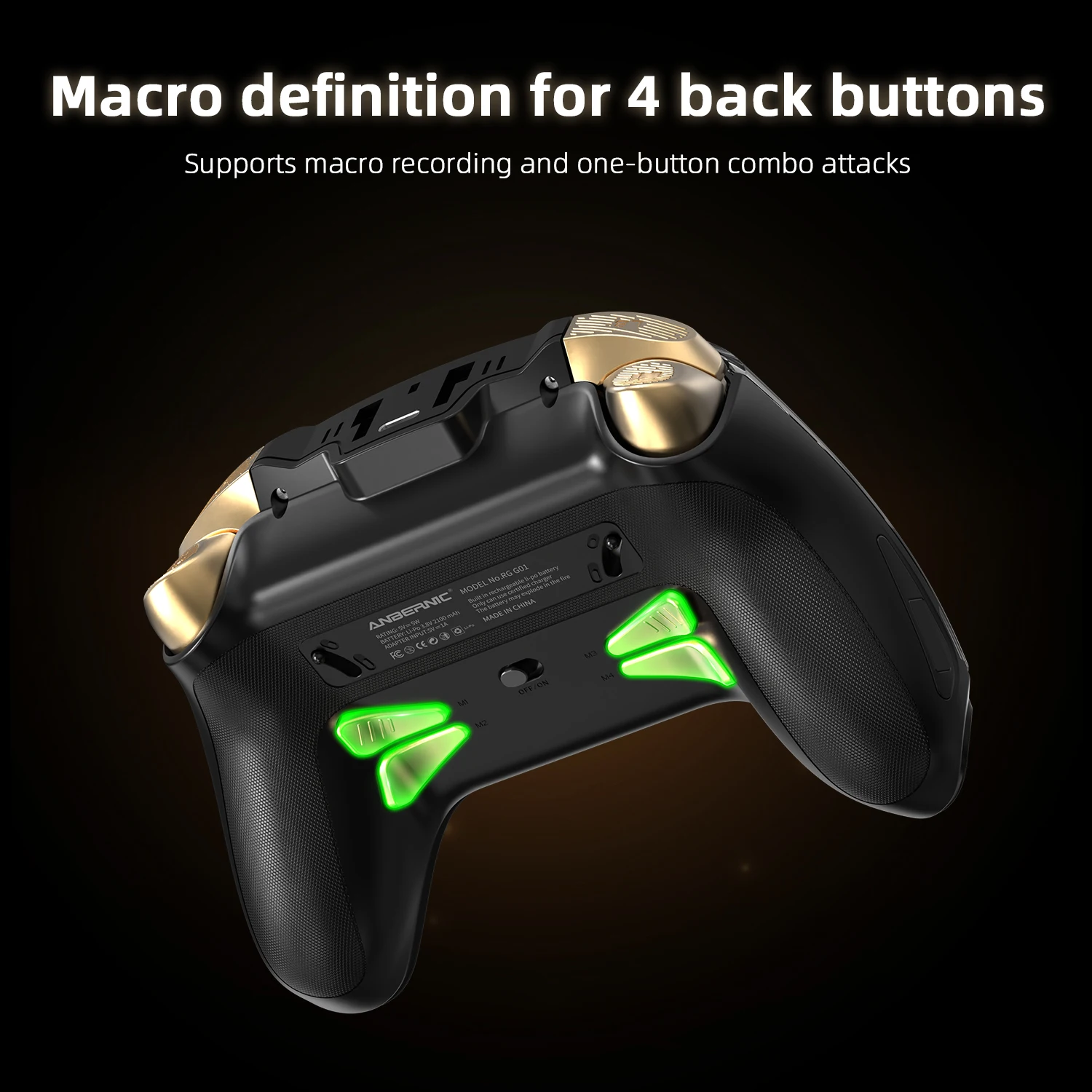 ANBERNIC RG G01 Retro Games Controller Hall Effect Triggers Bluetooth/Wired/Wireless XBOX Gamepad for PC Android IOS Steam Linux