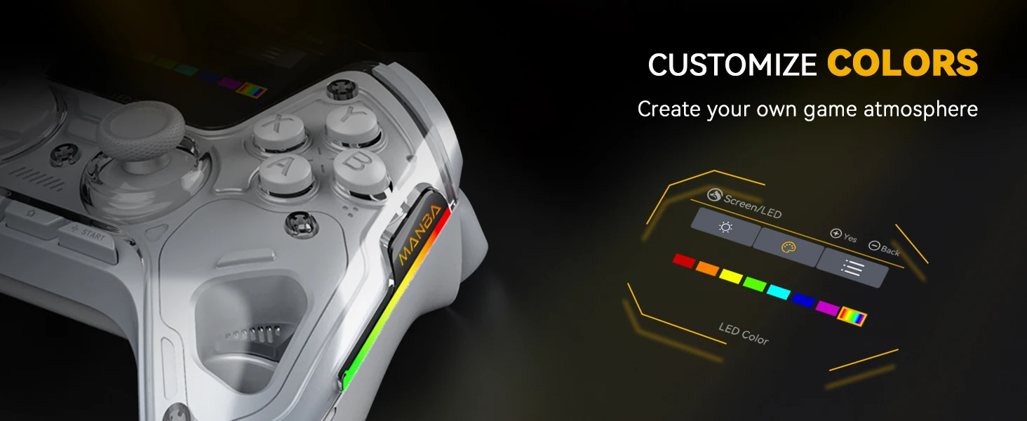 Wireless Gaming Controller Mamba One V2 for iOS/Android/Switch/PC Hall Effect Stick RGB Light 1800mAh with Charging Dock