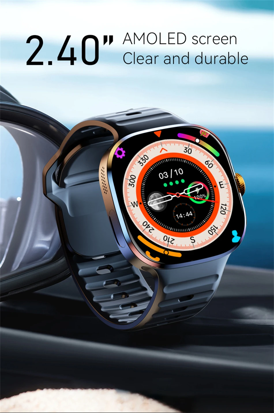 5G/4G Full Network Smart Watch 2.4 inch 720*720 AMOLED Screen Video Call 16GB+256GB RAM 2100 mAh Google Play WIFI GPS Smartwatch