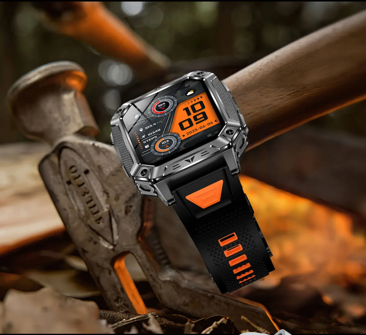 2026 Military outdoor SmartWatch Fitness Clock Men 2.01 inch AMOLED Screen 1400mAh Battery Flashlight Call Waterproof Smart Band