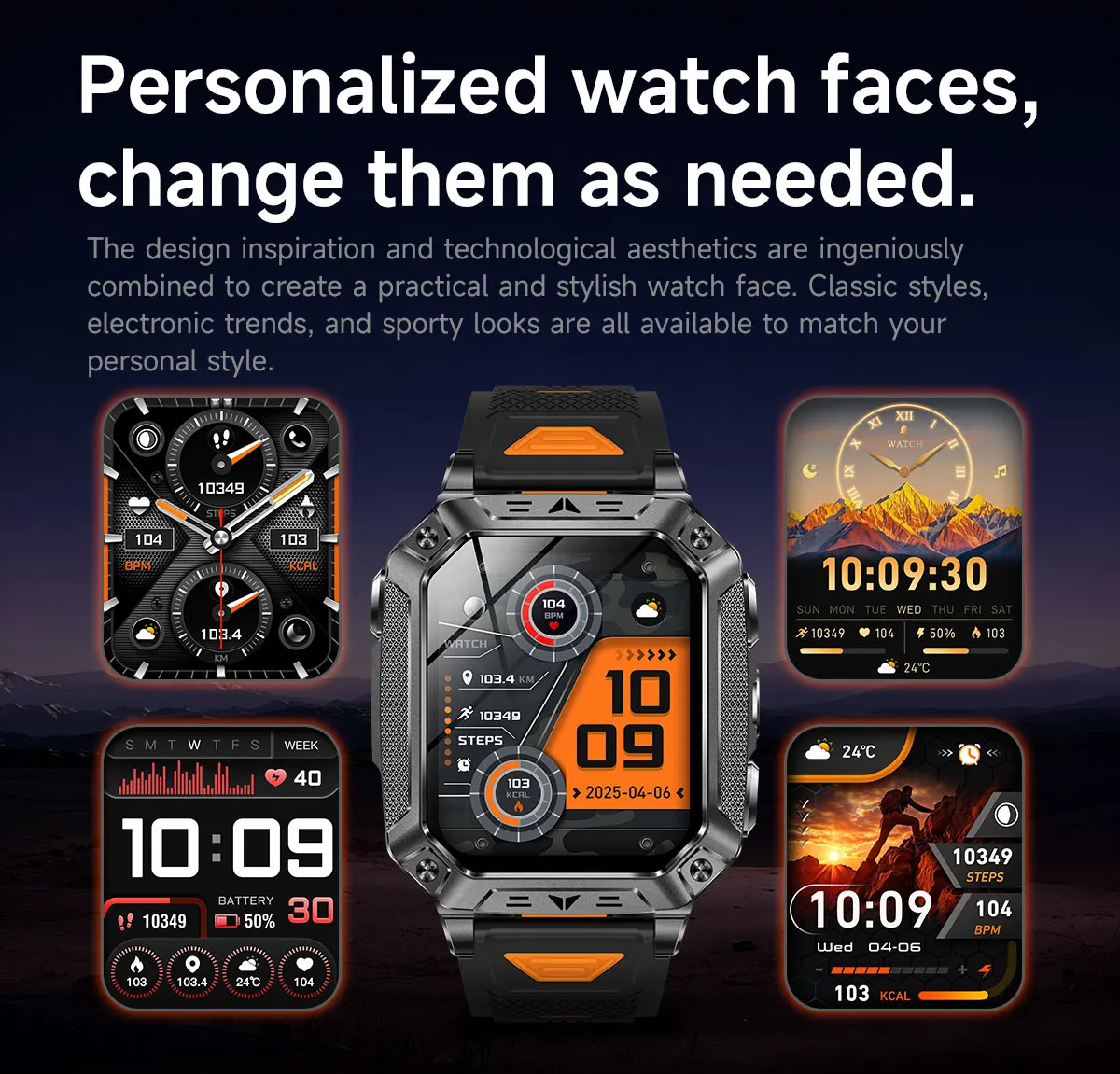 2026 Military outdoor SmartWatch Fitness Clock Men 2.01 inch AMOLED Screen 1400mAh Battery Flashlight Call Waterproof Smart Band