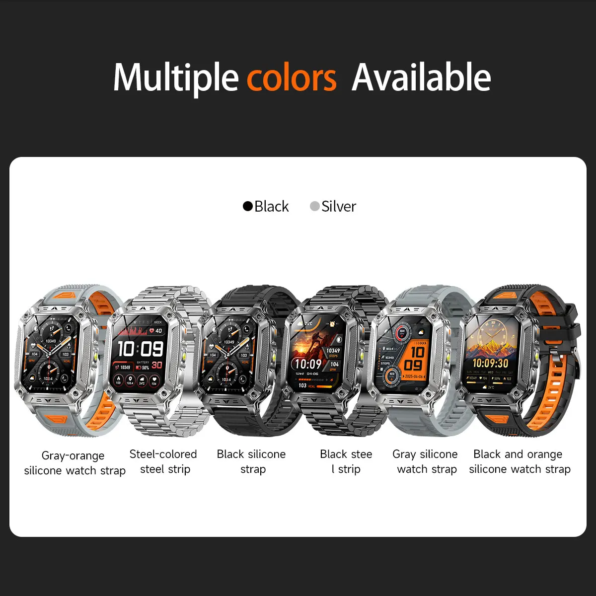 2026 Military outdoor SmartWatch Fitness Clock Men 2.01 inch AMOLED Screen 1400mAh Battery Flashlight Call Waterproof Smart Band