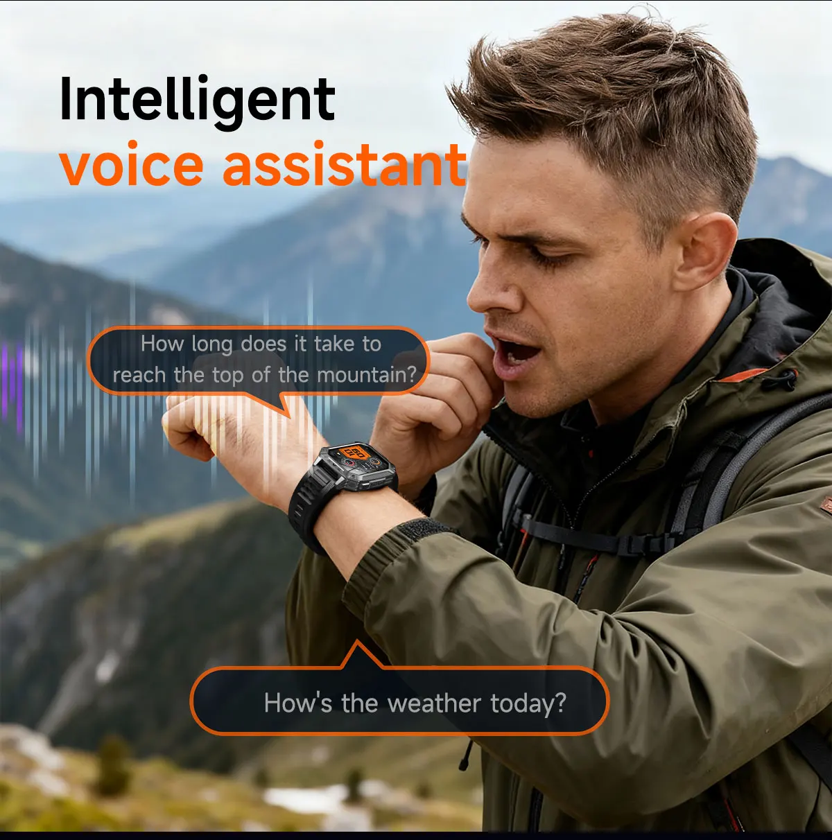 2026 Military outdoor SmartWatch Fitness Clock Men 2.01 inch AMOLED Screen 1400mAh Battery Flashlight Call Waterproof Smart Band