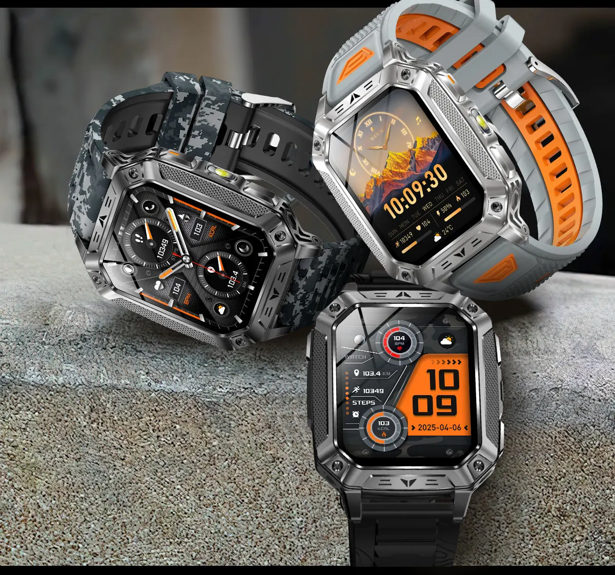 2026 Military outdoor SmartWatch Fitness Clock Men 2.01 inch AMOLED Screen 1400mAh Battery Flashlight Call Waterproof Smart Band