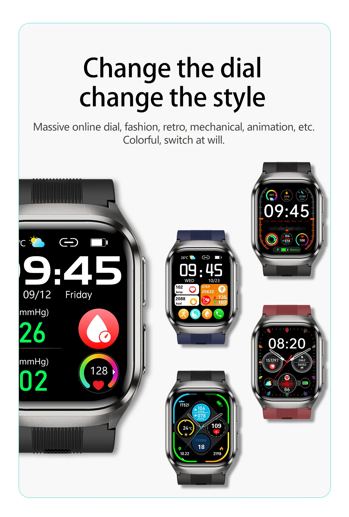 2026 New Air pump airbag Wrist Blood Pressure Accurate Measure Smart Watch ECG Blood lipids Uric acid Bluetooth Call Smartwatchs