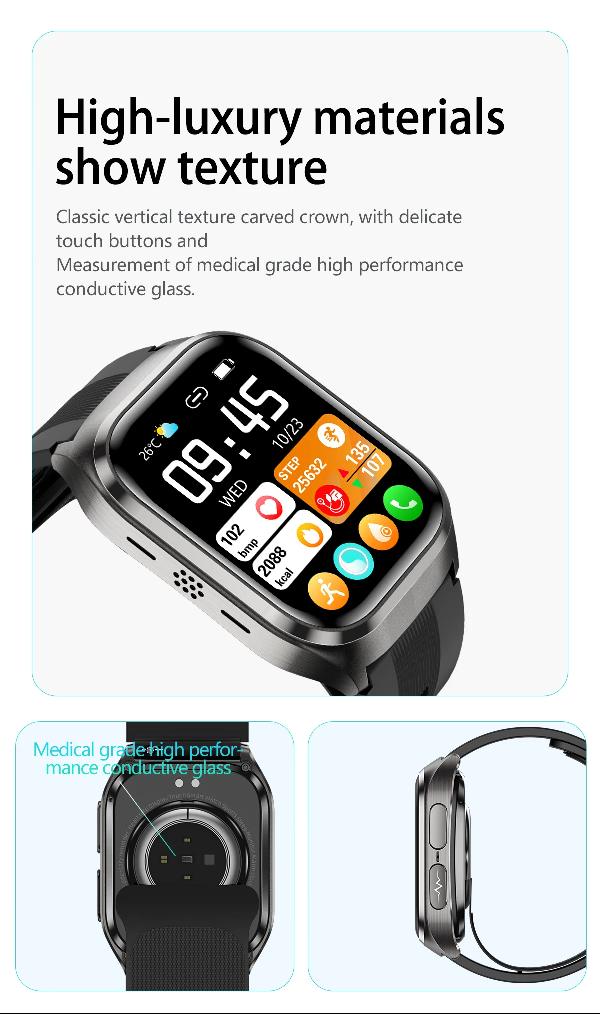 2026 New Air pump airbag Wrist Blood Pressure Accurate Measure Smart Watch ECG Blood lipids Uric acid Bluetooth Call Smartwatchs