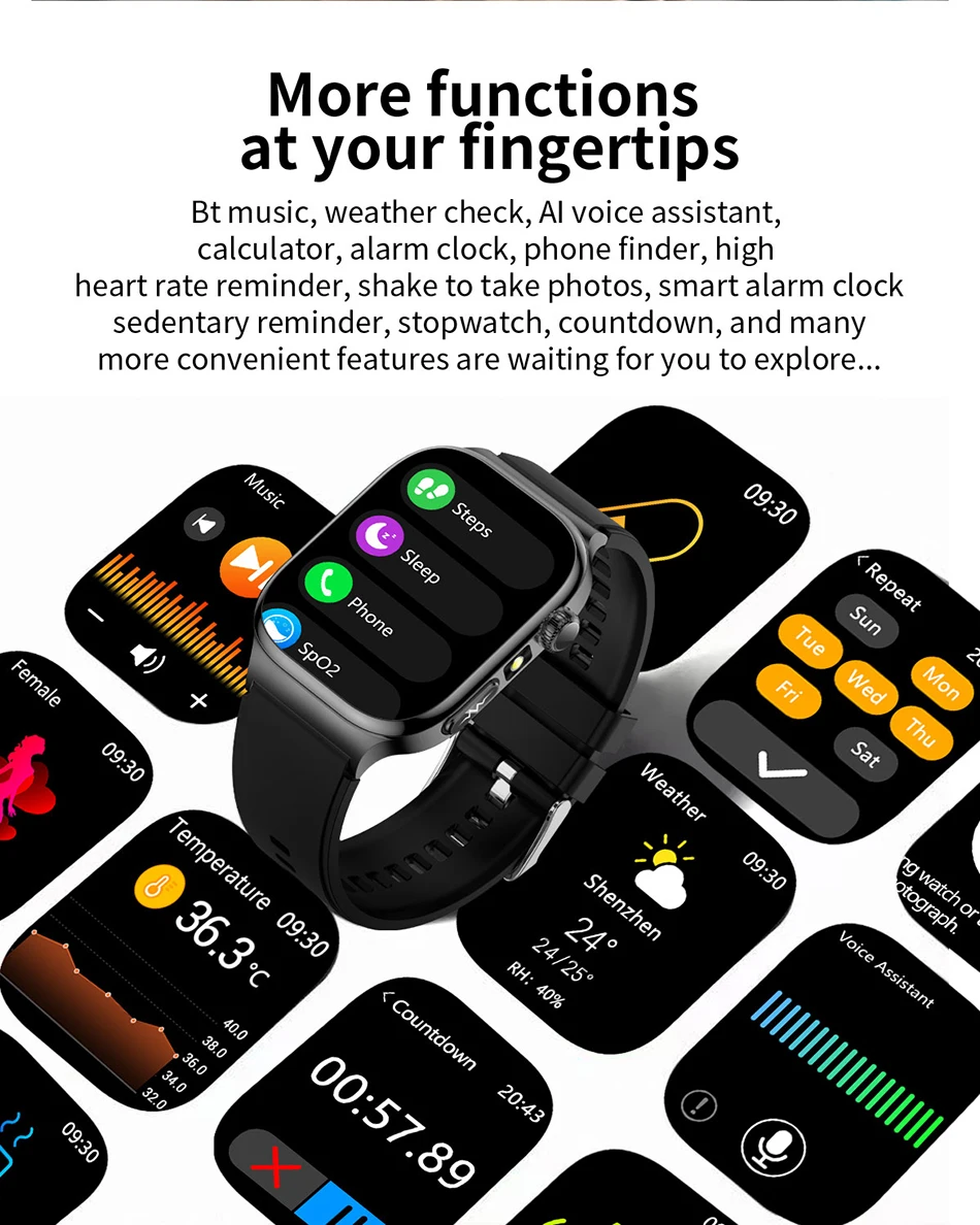 2026 Health Care Smart Watch Men Women BMI Analysis Uric Acid Blood Lipids Blood Pressure Monitoring BT Call AMOLED Smartwatch