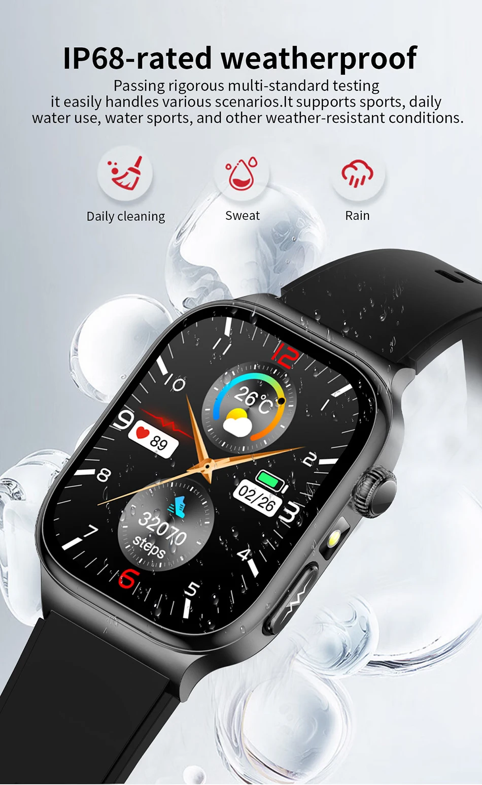 2026 Health Care Smart Watch Men Women BMI Analysis Uric Acid Blood Lipids Blood Pressure Monitoring BT Call AMOLED Smartwatch