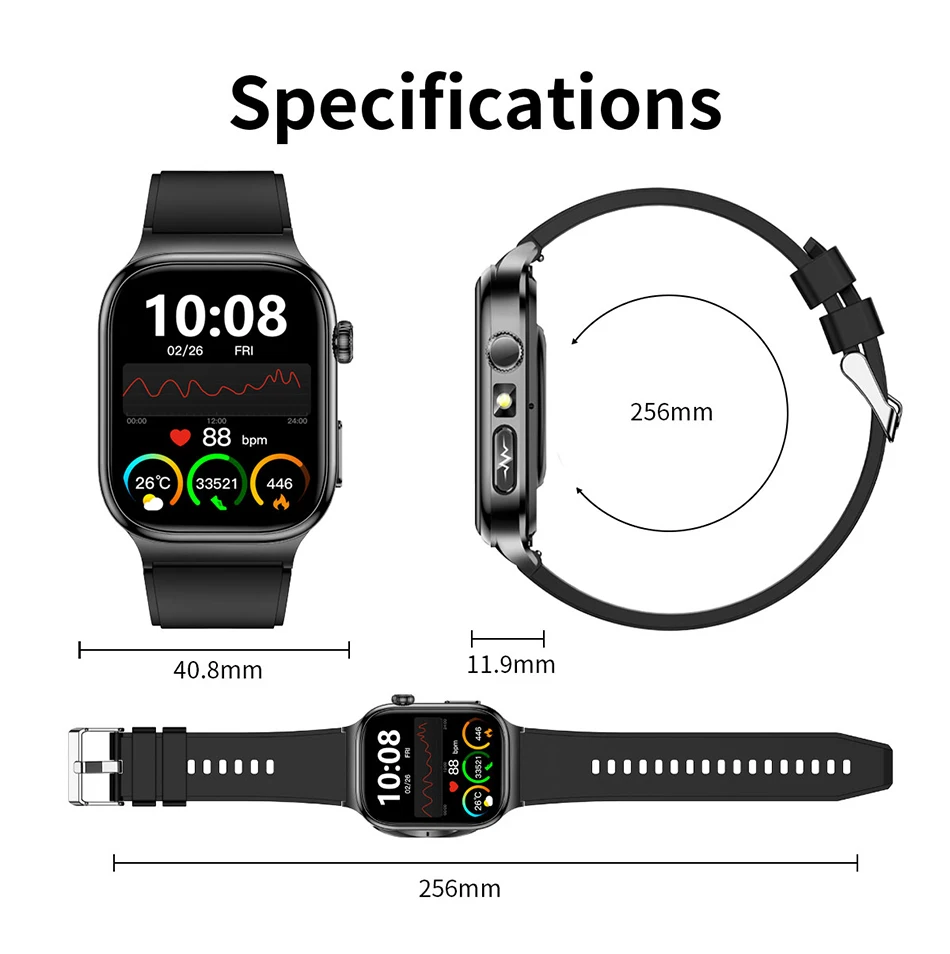 2026 Health Care Smart Watch Men Women BMI Analysis Uric Acid Blood Lipids Blood Pressure Monitoring BT Call AMOLED Smartwatch