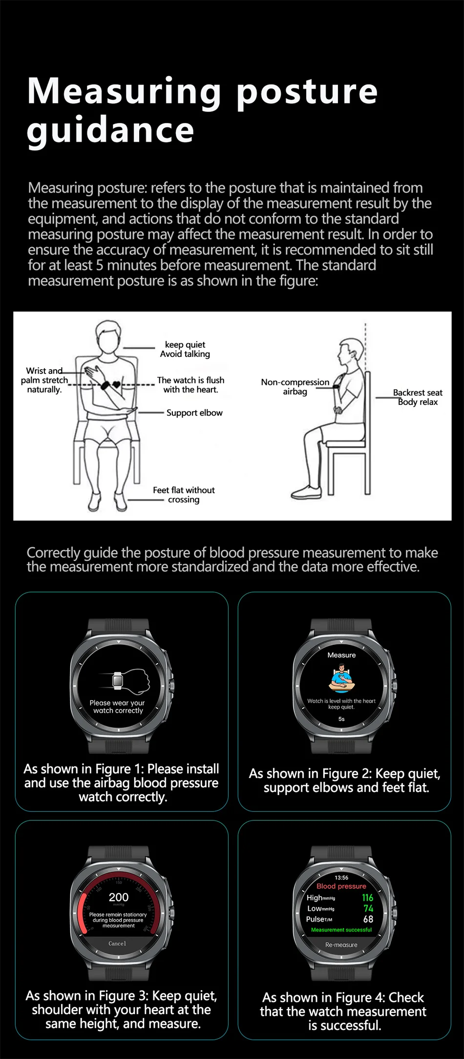 2026 New Health track Smartwatch Air Pump Airbag True Blood Pressure Health Measure Smart Watch Men Women Blood oxygen BT Call