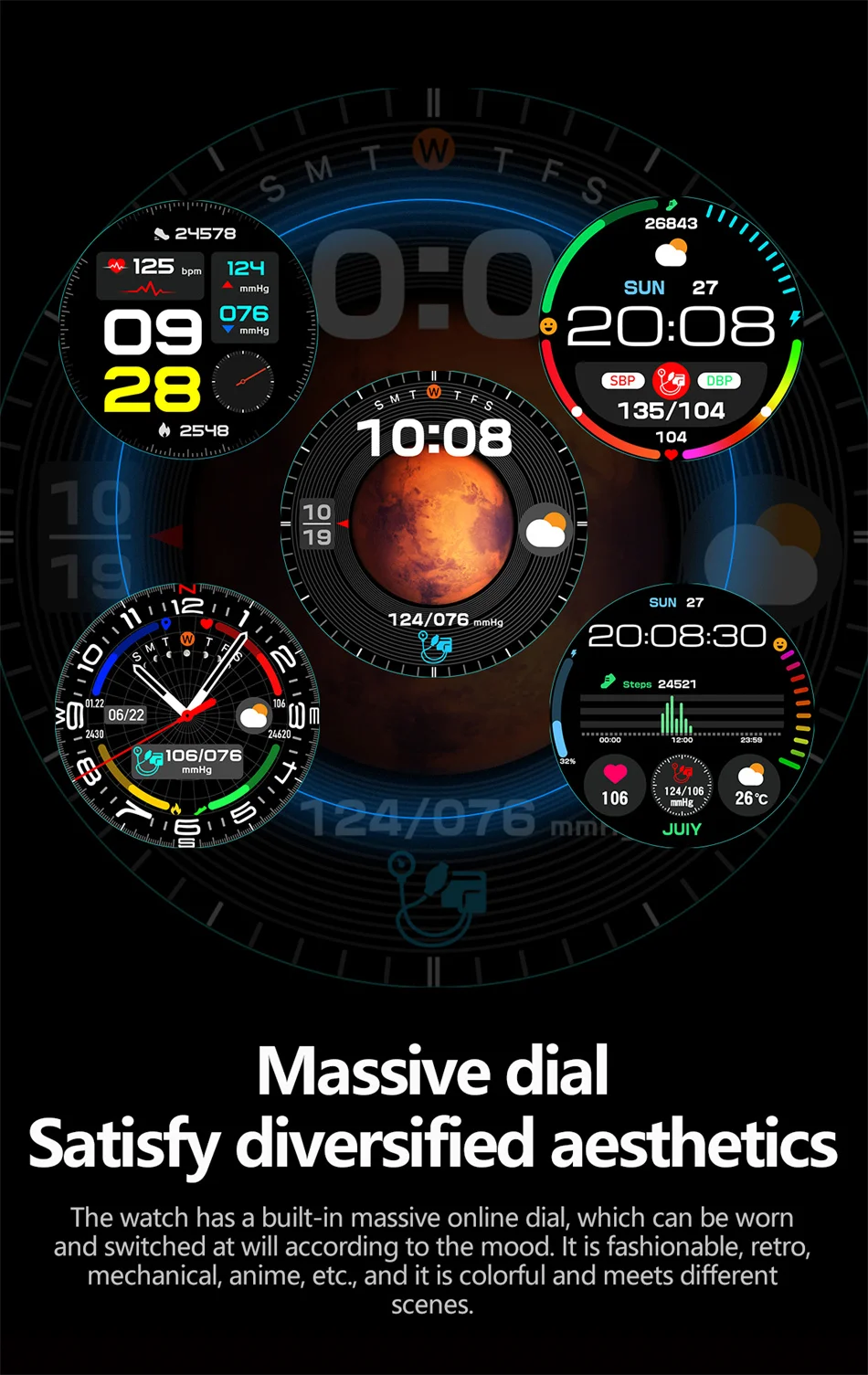 2026 New Health track Smartwatch Air Pump Airbag True Blood Pressure Health Measure Smart Watch Men Women Blood oxygen BT Call