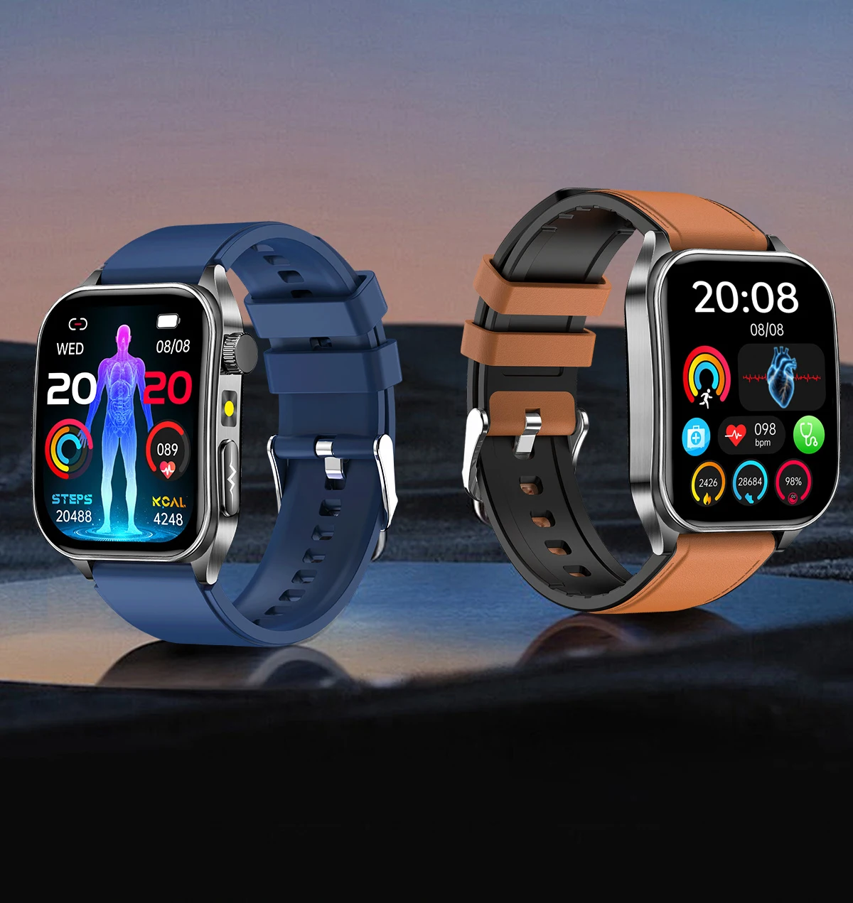 2026 New 650nm Laser Therapy Health Smartwatch Men ECG Blood Pressure Lipid Uric Acid Bluetooth Call Smart Watch For Android IOS