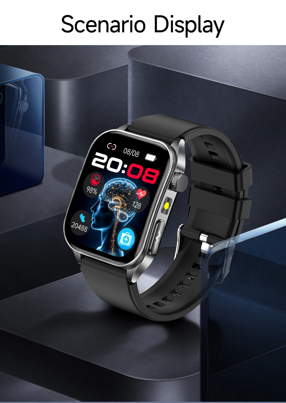 2026 New 650nm Laser Therapy Health Smartwatch Men ECG Blood Pressure Lipid Uric Acid Bluetooth Call Smart Watch For Android IOS