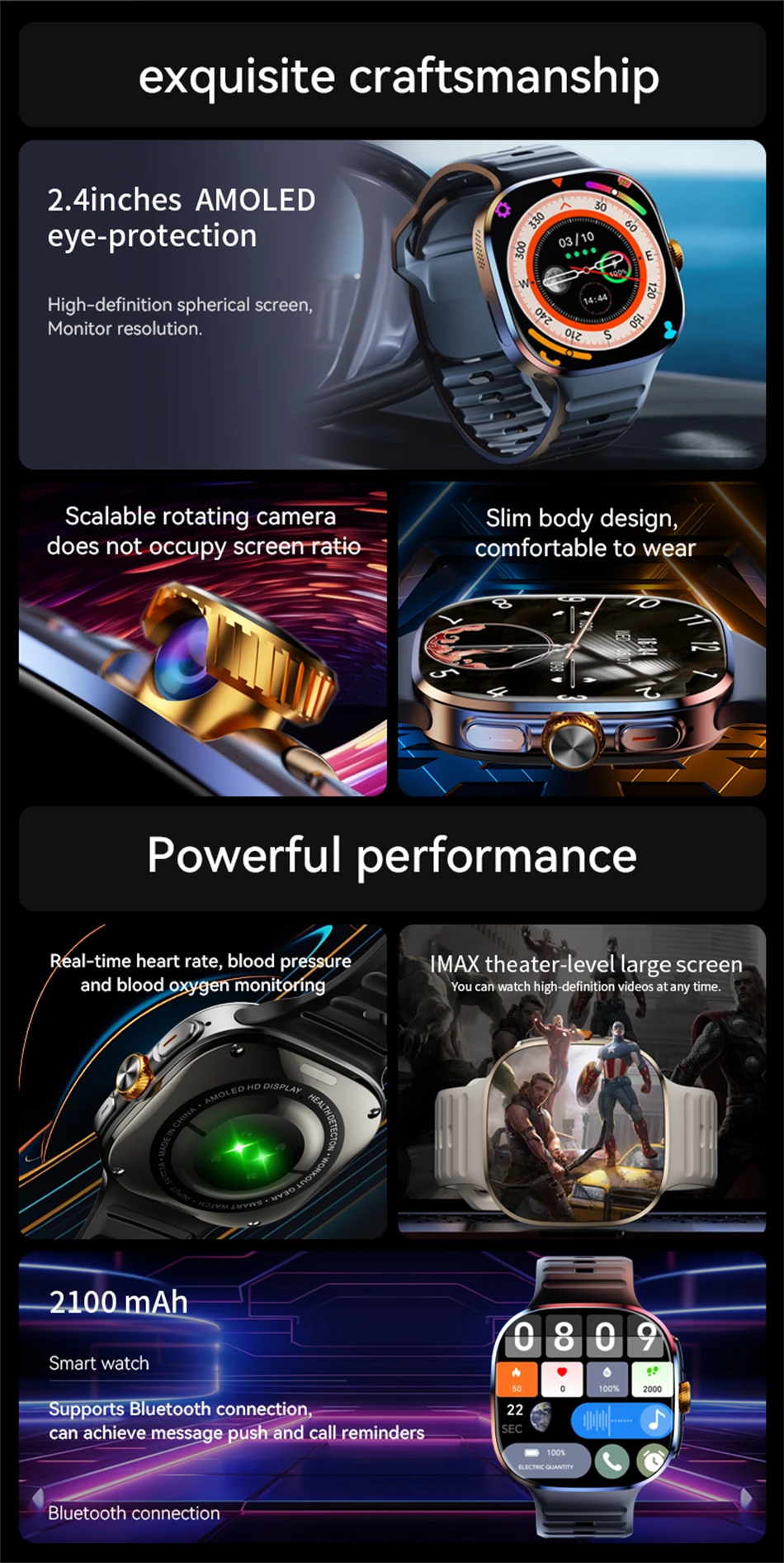 5G/4G Full Network Smart Watch HD 2.4 inch Big Screen Video Call 16GB+256GB RAM 2100mAh Google Play WIFI GPS Sim Card Smartwatch