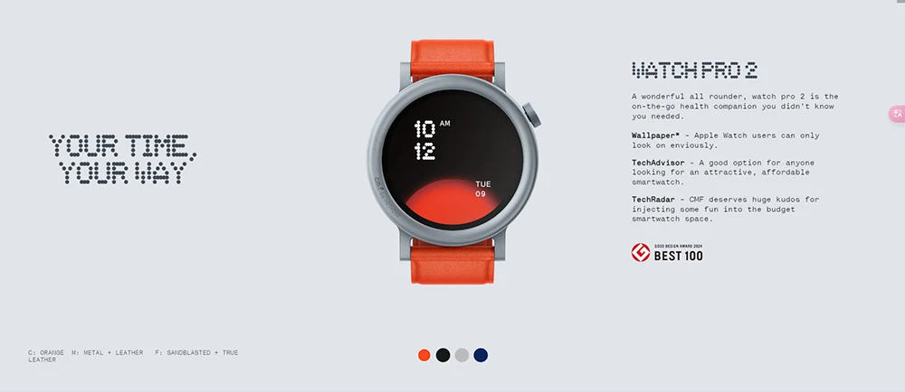 Global Version Nothing CMF Watch Pro 2 1.32”AMOLED 100+watchfaces Bluetooth calls with AI noise reduction multi-system GPS