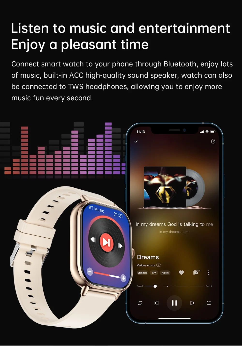 2025 2.01'' Smart Watch Bluetooth Call Play Music Smartwatch Fitness Clock Sport Waterproof Watches for Men Women iPhone Android
