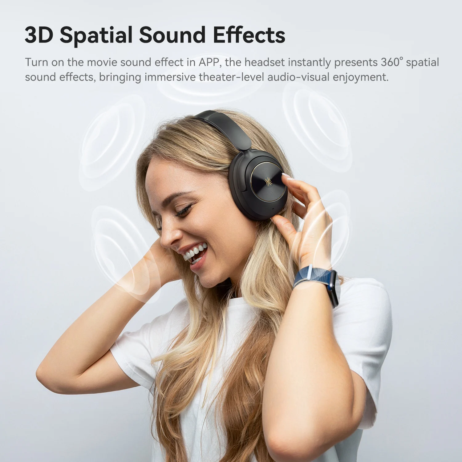 Oneodio A6 ANC Wireless Bluetooth 6.0 Headphones -48dB Hybrid Active Noise Cancelling Over Ear Headset With Mic Hi-Res LDAC APP