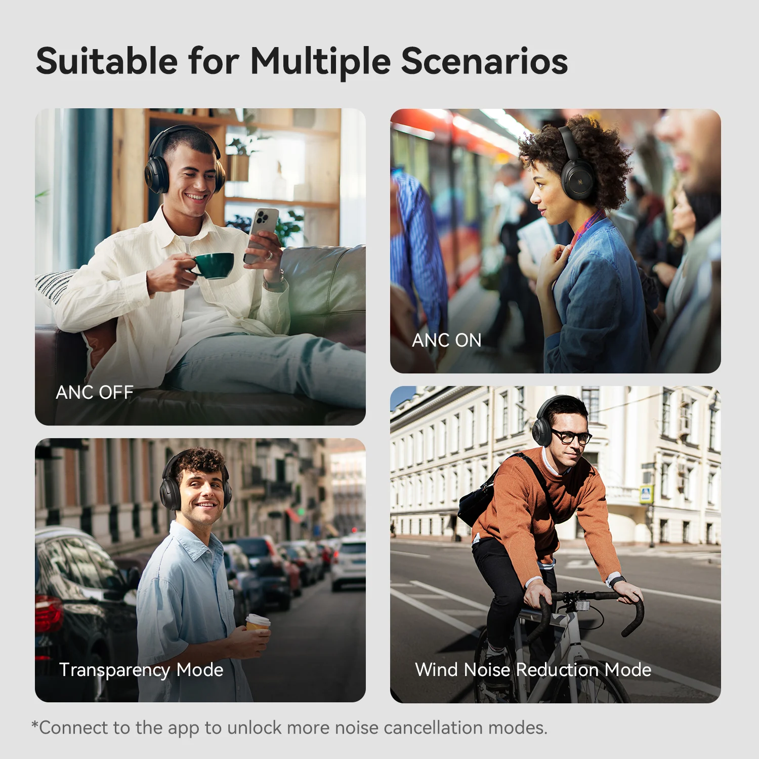 Oneodio A6 ANC Wireless Bluetooth 6.0 Headphones -48dB Hybrid Active Noise Cancelling Over Ear Headset With Mic Hi-Res LDAC APP