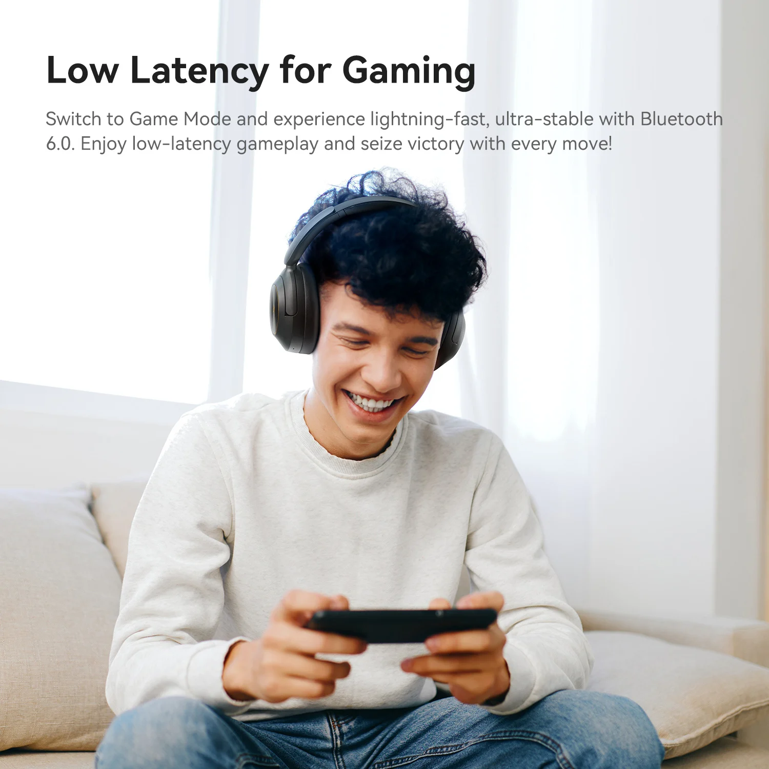 Oneodio A6 ANC Wireless Bluetooth 6.0 Headphones -48dB Hybrid Active Noise Cancelling Over Ear Headset With Mic Hi-Res LDAC APP