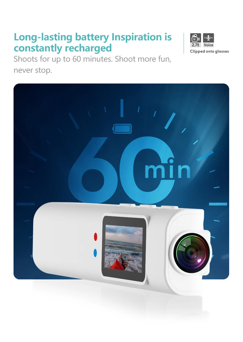 Lenovo 4K Mini FPV Eyeglasses Video Shooting Micro-camera HD WiFi Intelligent Video&Sound Recording WiFi APP