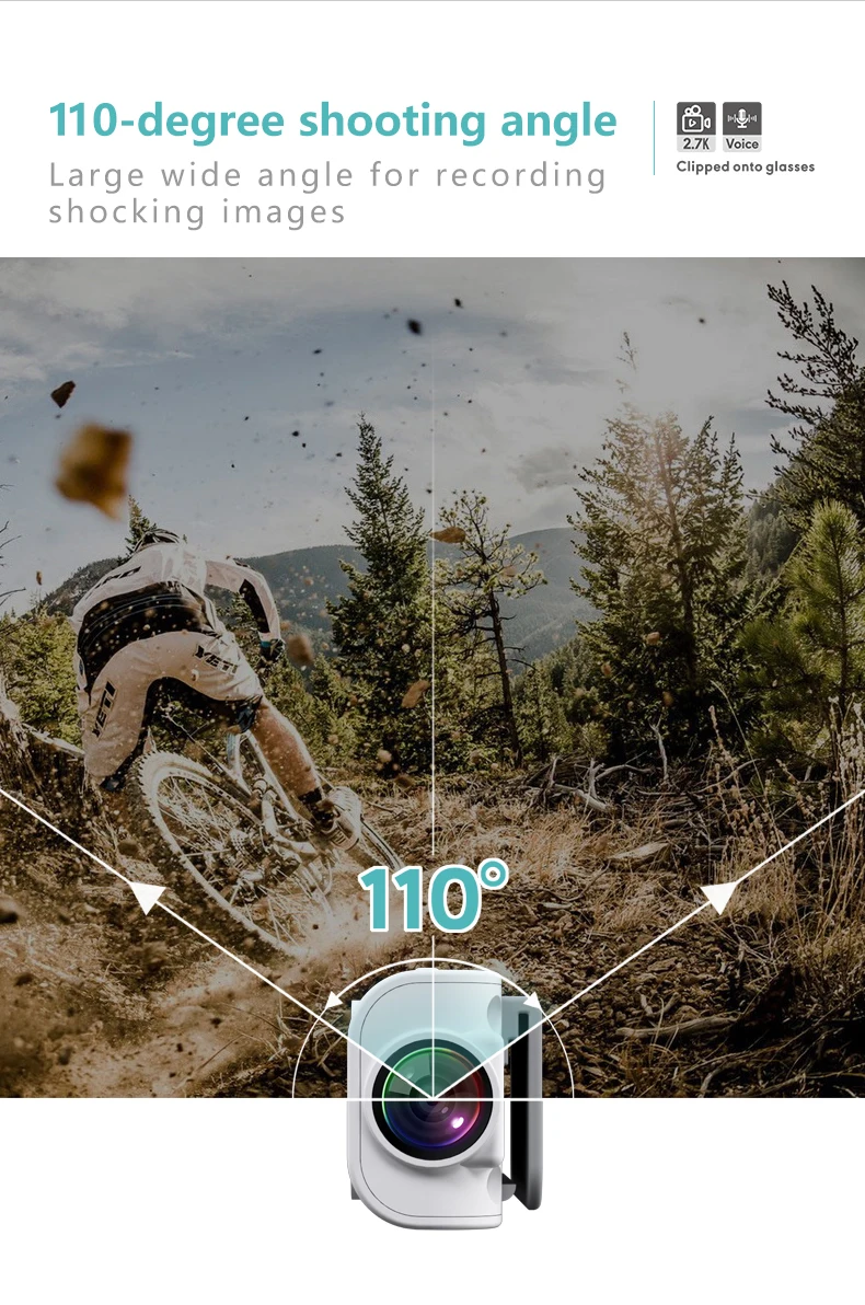 Lenovo 4K Mini FPV Eyeglasses Video Shooting Micro-camera HD WiFi Intelligent Video&Sound Recording WiFi APP