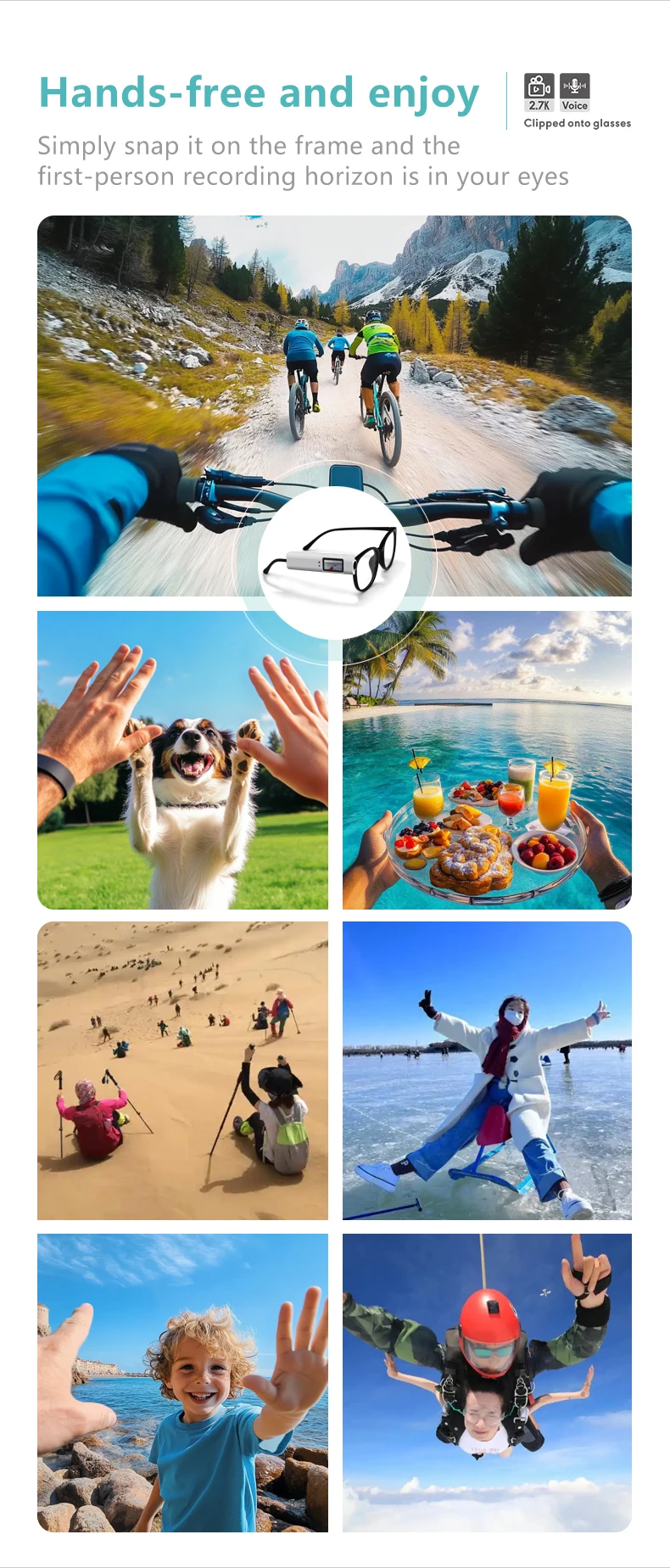 Lenovo 4K Mini FPV Eyeglasses Video Shooting Micro-camera HD WiFi Intelligent Video&Sound Recording WiFi APP