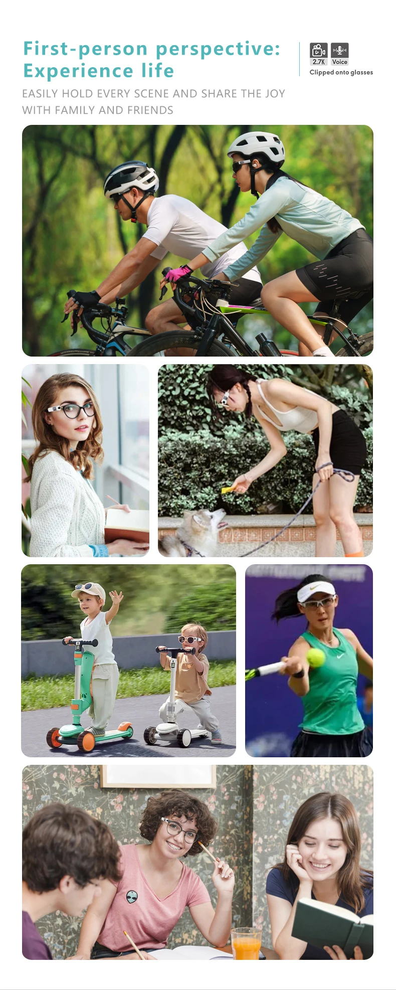 Lenovo 4K Mini FPV Eyeglasses Video Shooting Micro-camera HD WiFi Intelligent Video&Sound Recording WiFi APP