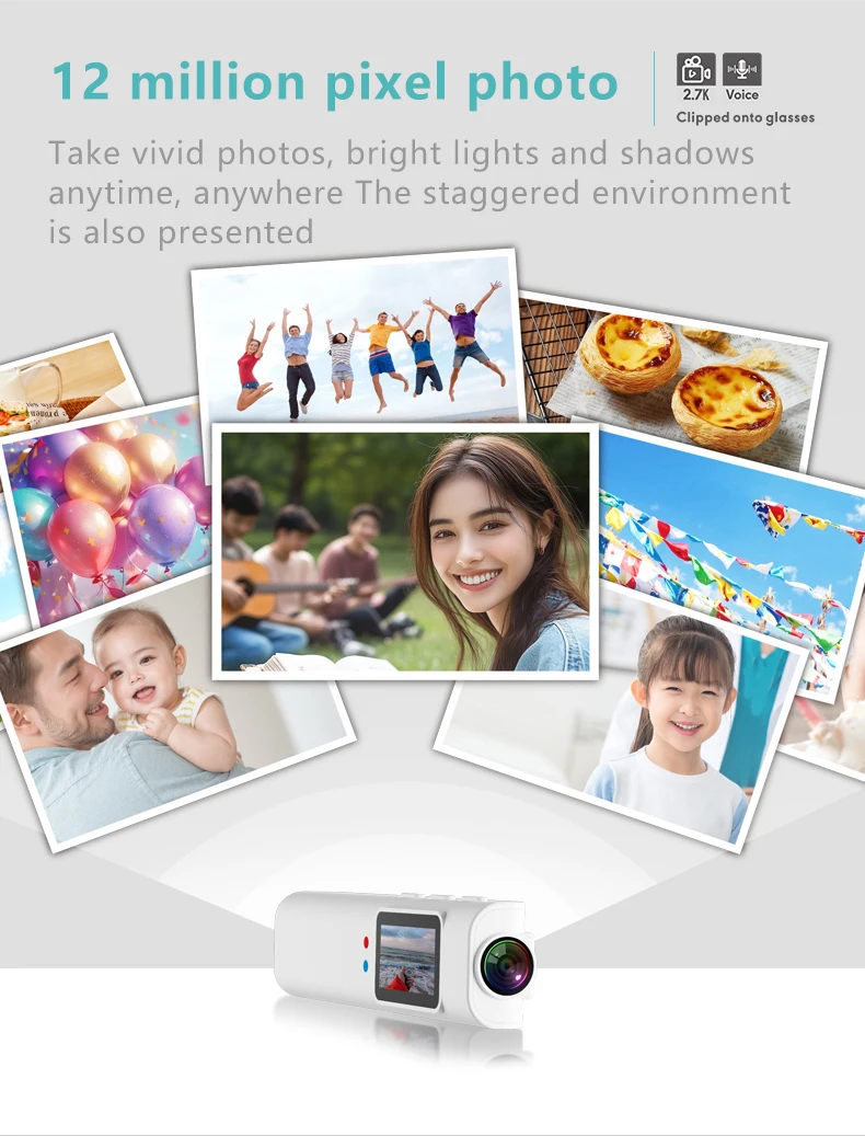 Lenovo 4K Mini FPV Eyeglasses Video Shooting Micro-camera HD WiFi Intelligent Video&Sound Recording WiFi APP