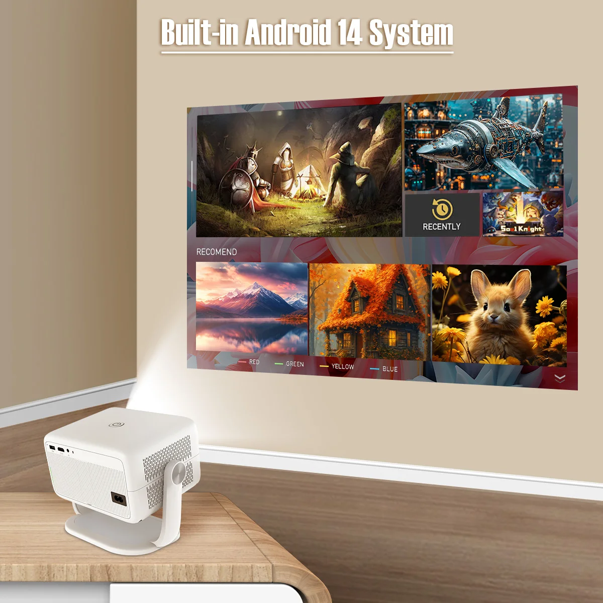Magcubic Native 1080P 650ANSI 8K Android14 L018 Projector With Auto Keystone Correction Focus Wifi6 BT5.2