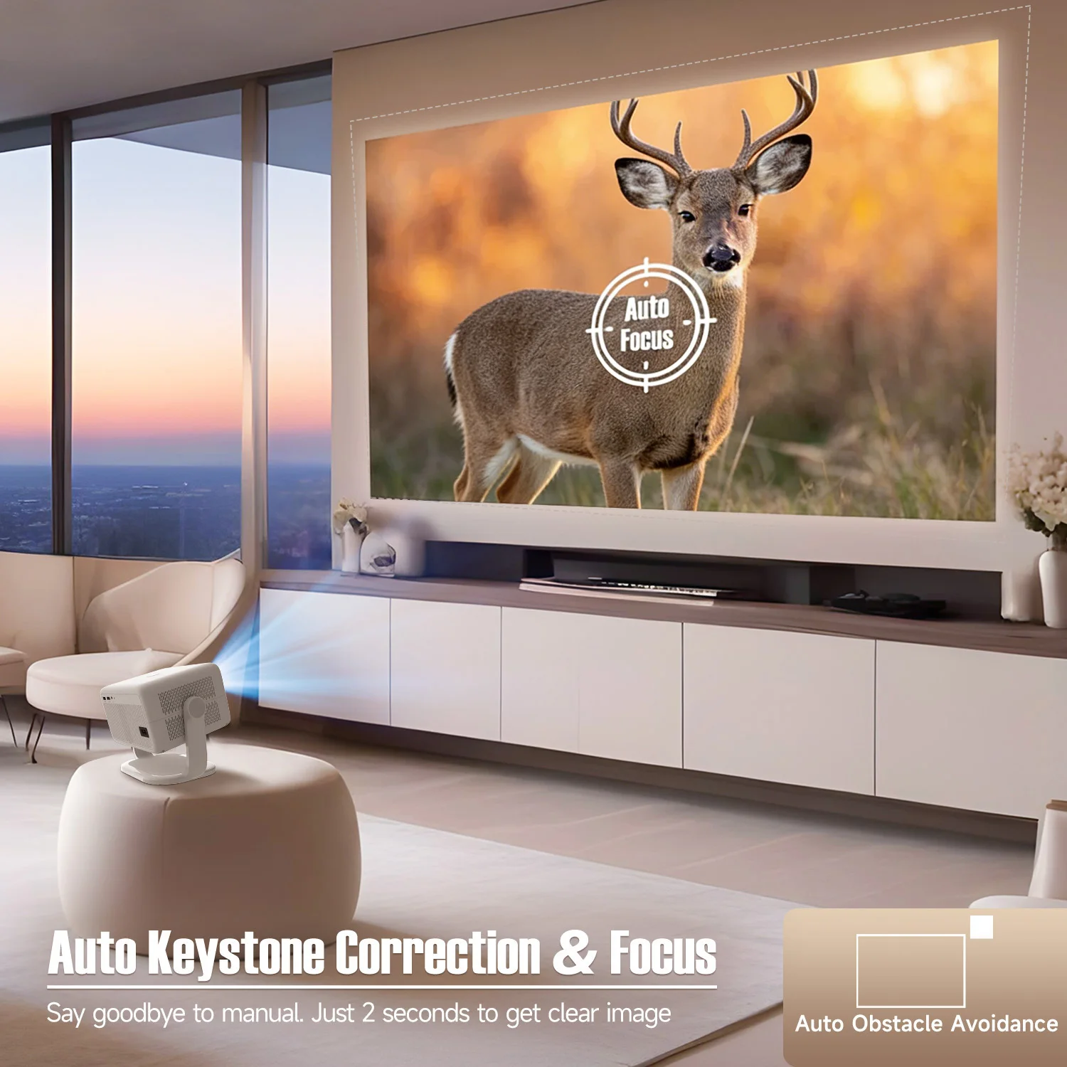 Magcubic Native 1080P 650ANSI 8K Android14 L018 Projector With Auto Keystone Correction Focus Wifi6 BT5.2