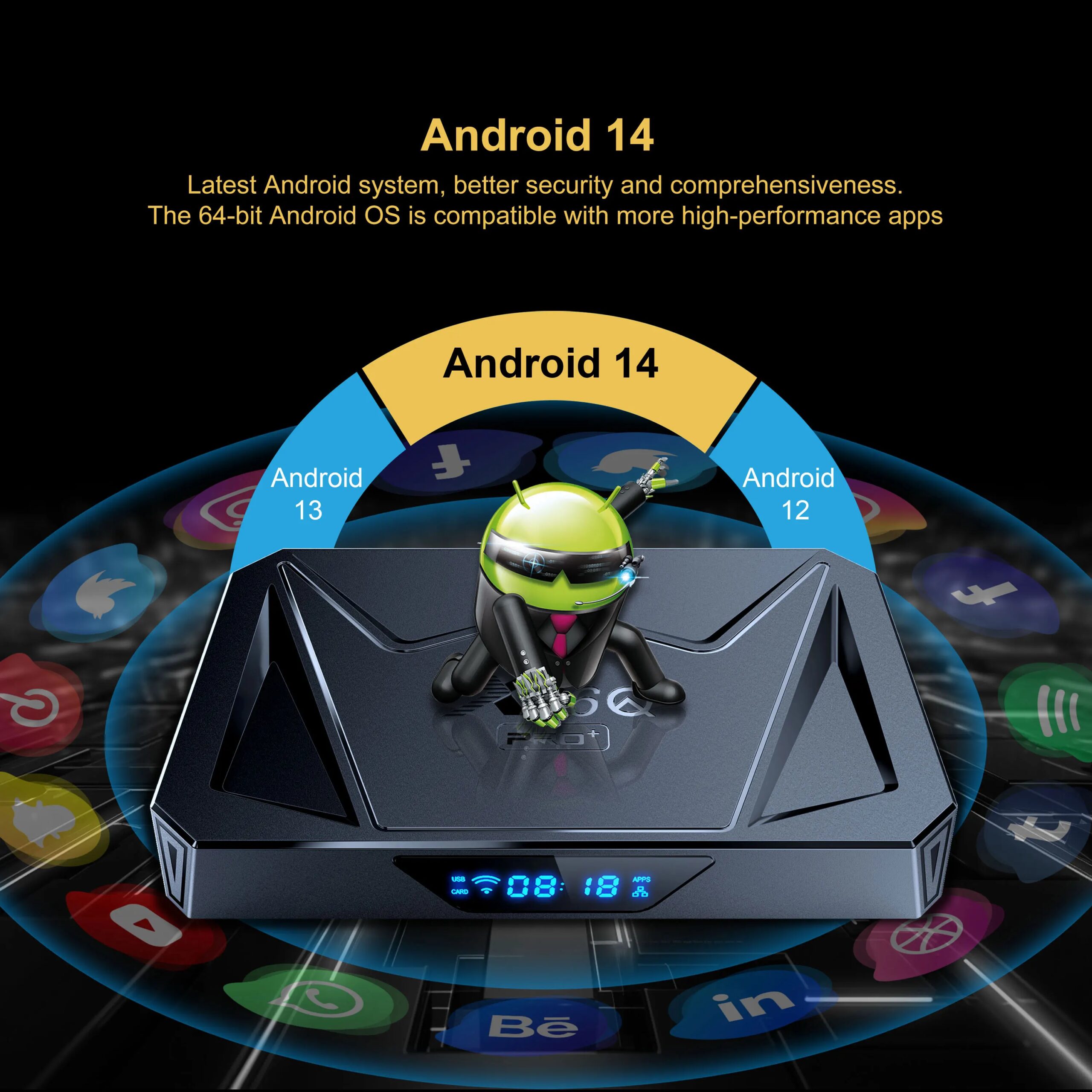 Android 14.0 X96Q PRO PLUS Media Player H728 TV Box Octa-core 8K@24fps 4G 32G 64G 1000M Ethernet Wifi6