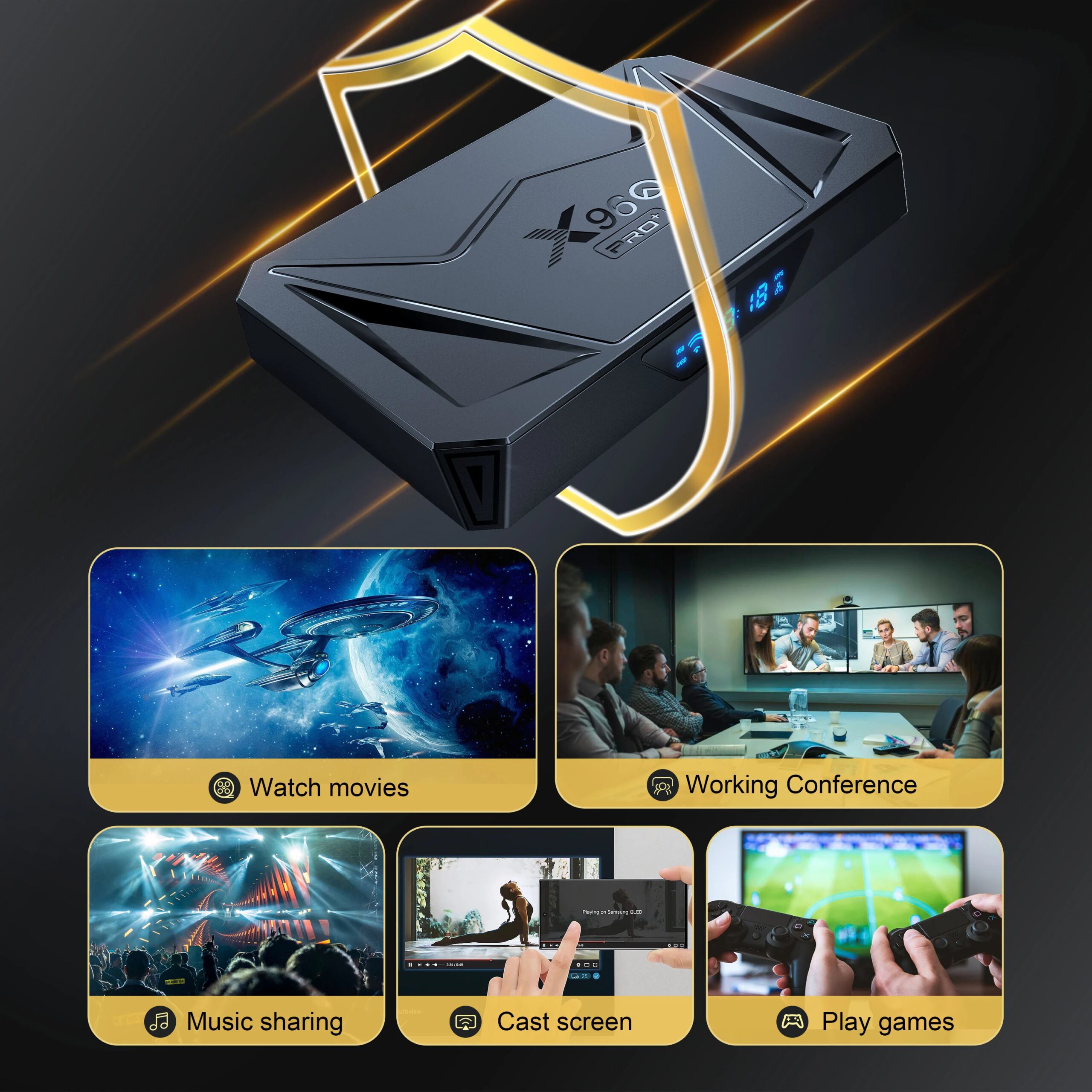 Android 14.0 X96Q PRO PLUS Media Player H728 TV Box Octa-core 8K@24fps 4G 32G 64G 1000M Ethernet Wifi6