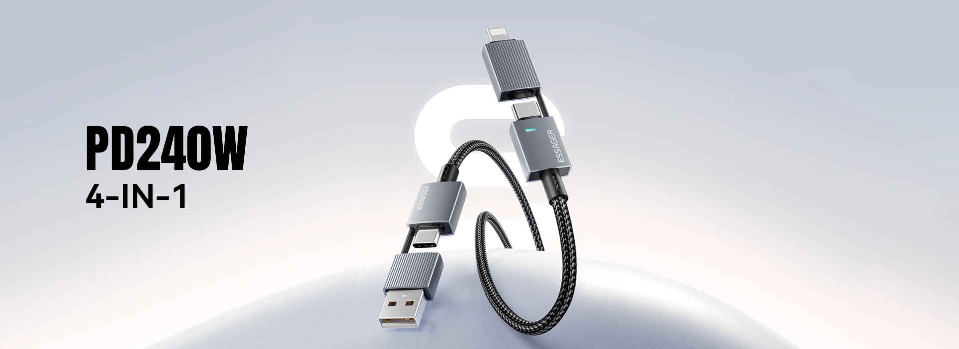 Essager Digital Dispaly USB C Cable For iPhone 17 16 15 Xiaomi Huawei 100W PD Fast Charging For Macbook iPad Type C to C Cable