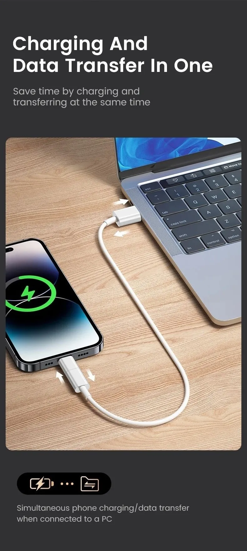 For IOS Female To USB C Male Converter OTG Type C To iPhone Adapter Fast Charging Adaptador For iPhone 14 Pro Max iPad Airpods