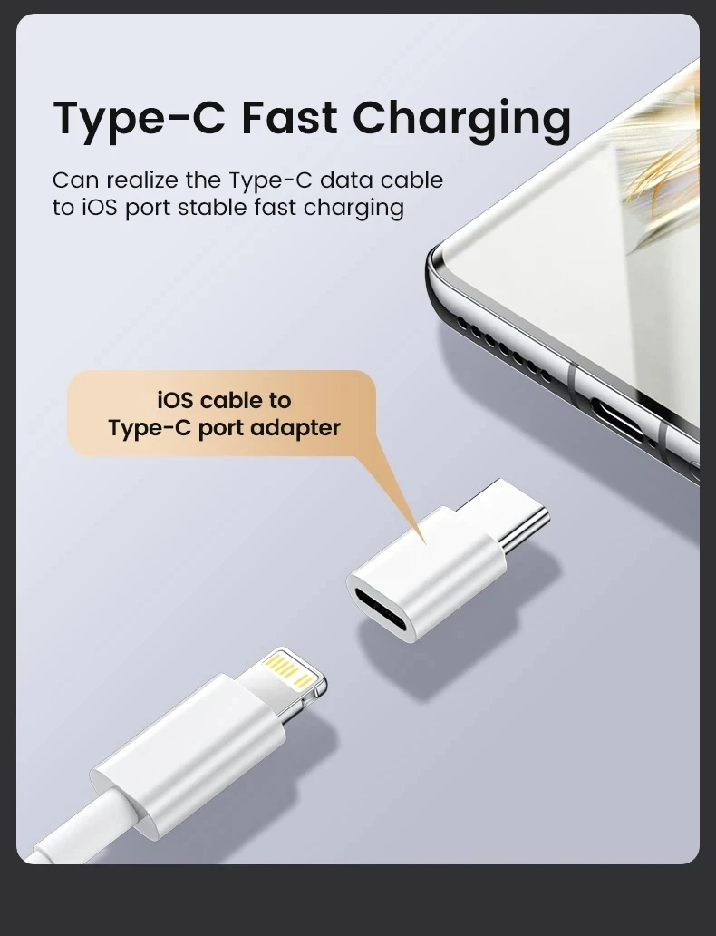 For IOS Female To USB C Male Converter OTG Type C To iPhone Adapter Fast Charging Adaptador For iPhone 14 Pro Max iPad Airpods