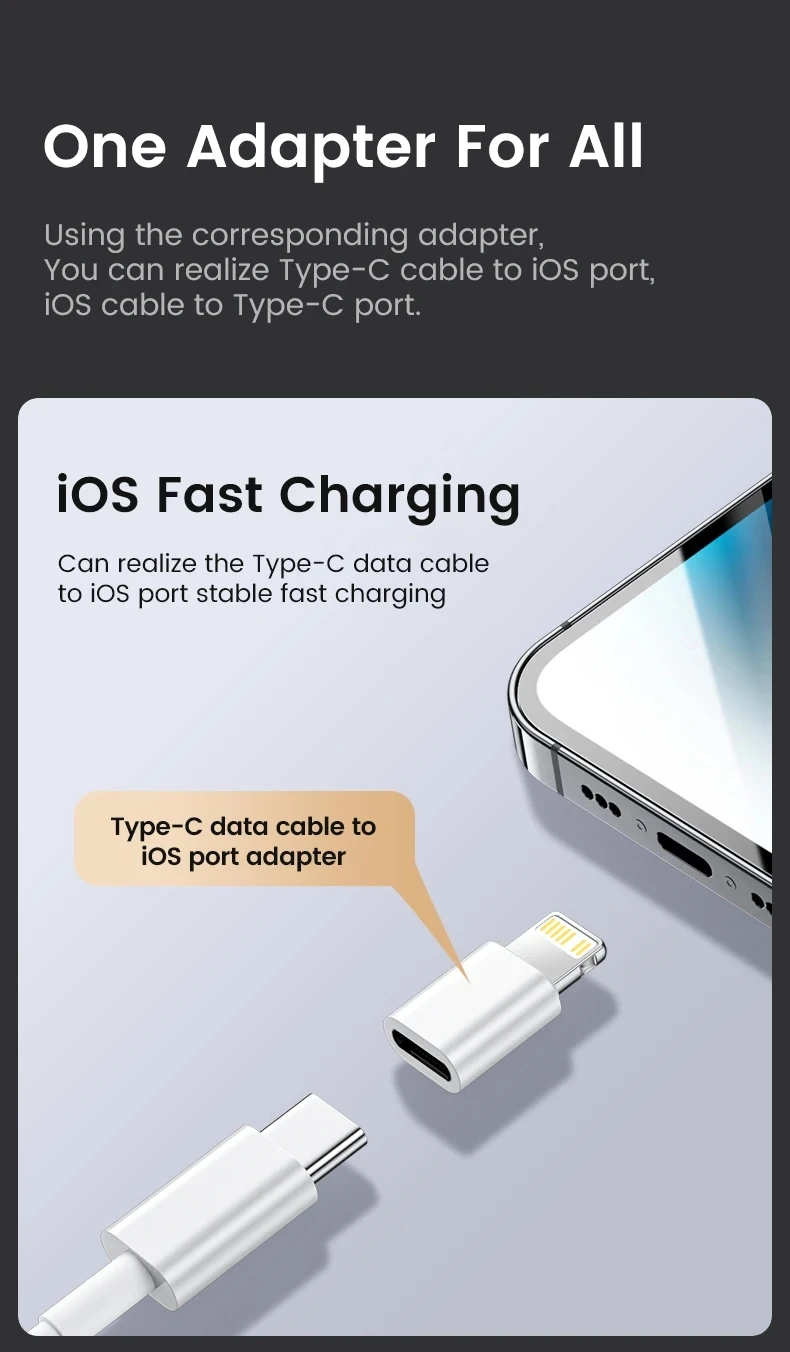 For IOS Female To USB C Male Converter OTG Type C To iPhone Adapter Fast Charging Adaptador For iPhone 14 Pro Max iPad Airpods