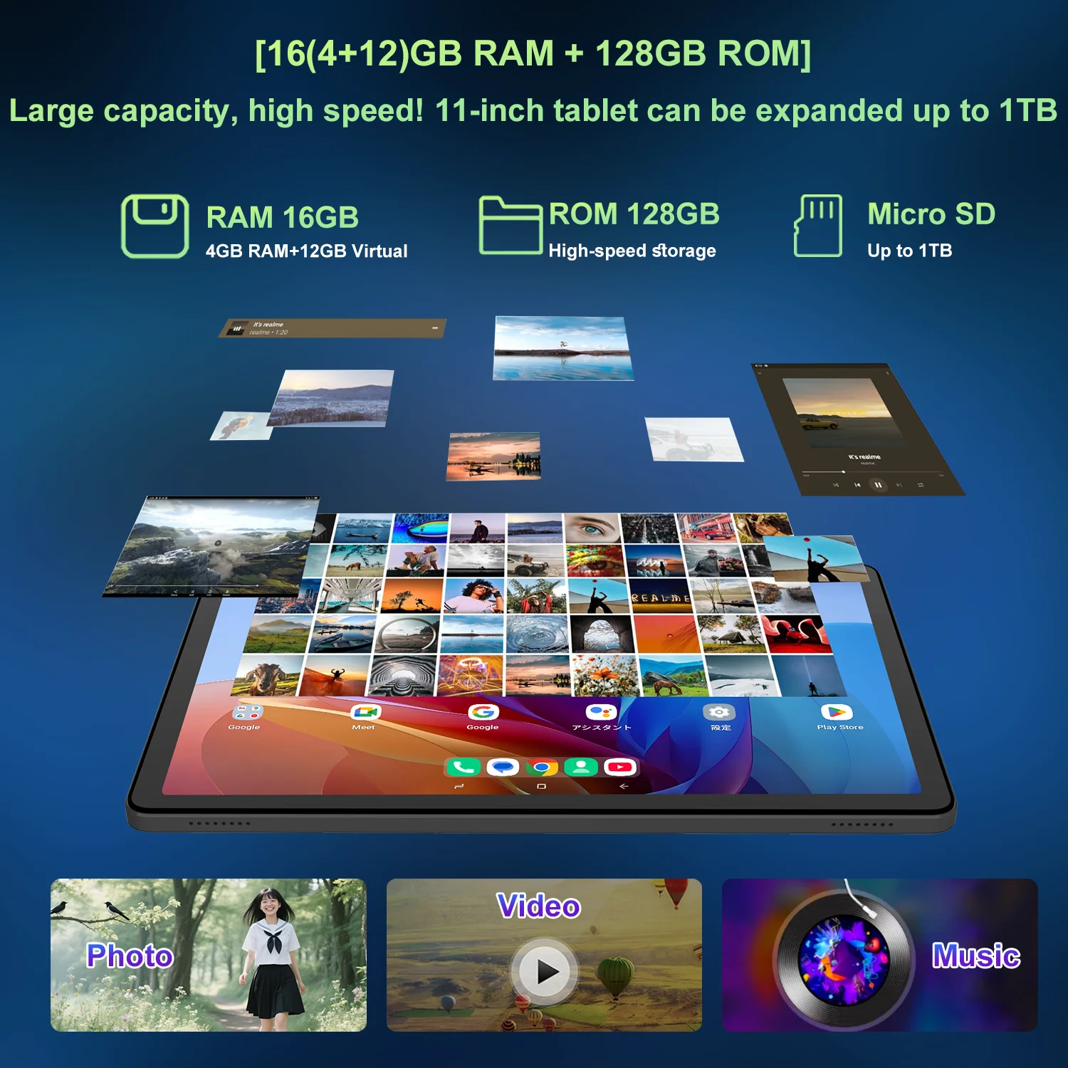 BNCF 11 Inch Android 15 MTK G100 8-Core 2K IPS Screen Tablet 4/8GB RAM 128GB ROM 7000mAh Battery 4G LTE Type-C Widevine L1 Pad